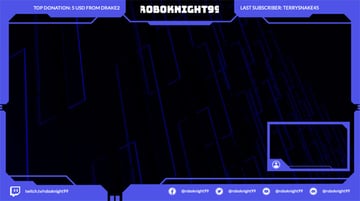 Twitch Overlay Border Template with a High-Tech Style
